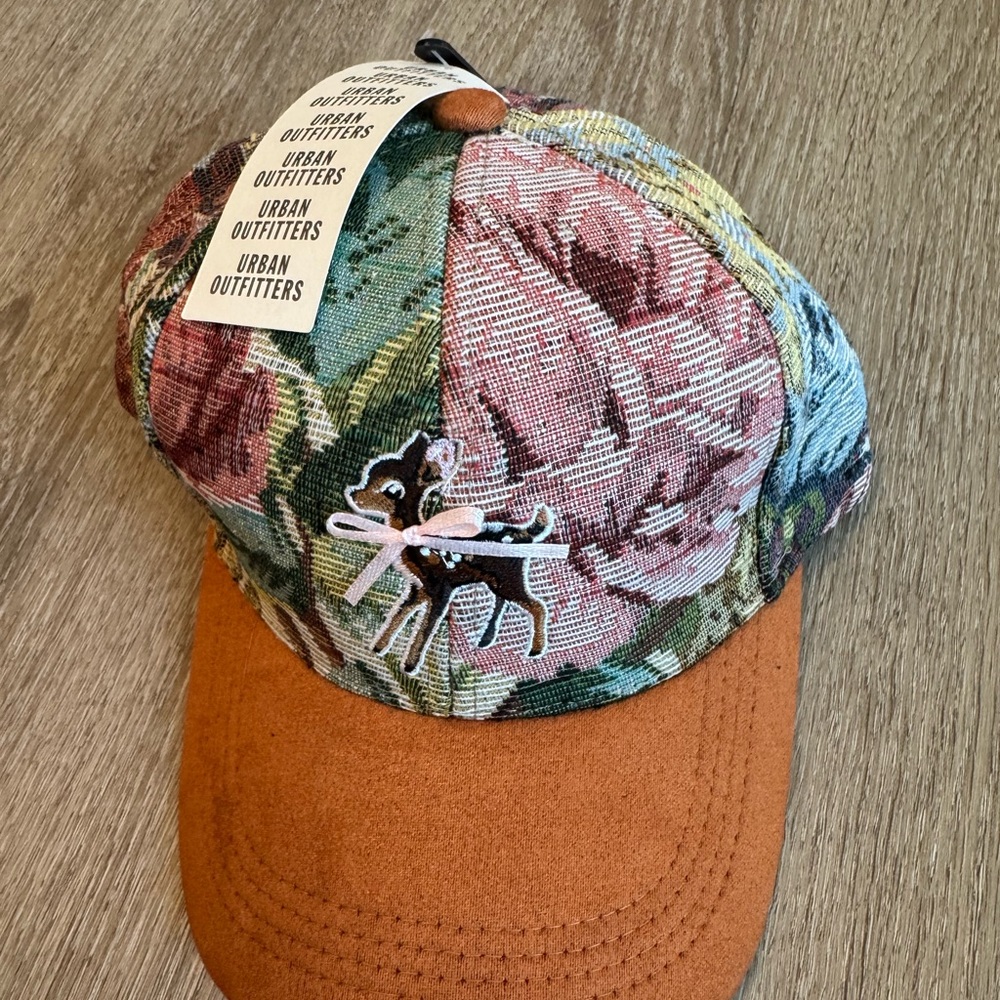 Bambi Jacquard & Suede Adjustable Hat - NWT